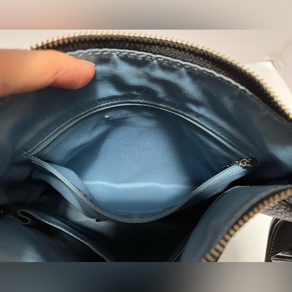 Coach Purse Pebble Leather Adjustable Strap Shoulder H0894-F12319 Black Buckle - Picture 11 of 15